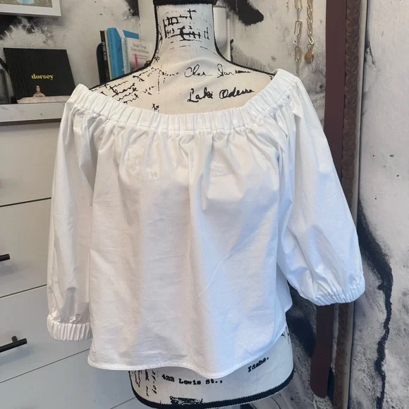 NWT Cuyana Poplin Off Shoulder Top - Picture 4 of 7